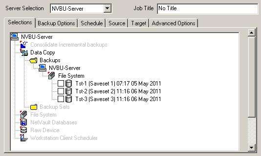 Quest NetVault Backup 19 Built-in Plug-ins User s Guide Figure 3-1: Data selection for Backup Job method Backups Backup Sets 4. Open the Backups node. 5.