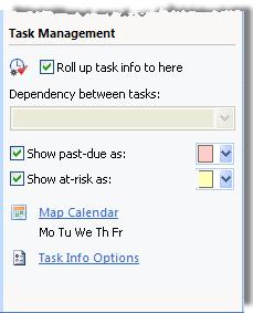 To add task info to topics you use the Task info pane. 1. Select a topic. 2. On the Ribbon s Home tab click Task Info. 3. Then, enter your information for the topic.