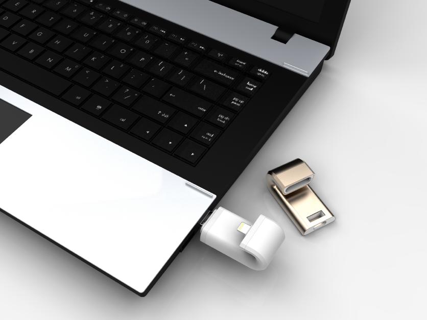 ios Flash Drive Built in Lightning and USB 3.0 dual connector. Convenient for cross platform usage.