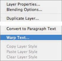 6 In the Warp Text dialog box, choose Wave from the Style menu, and click the Horizontal option.