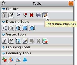 From the tools menu, edit the property of the feature: