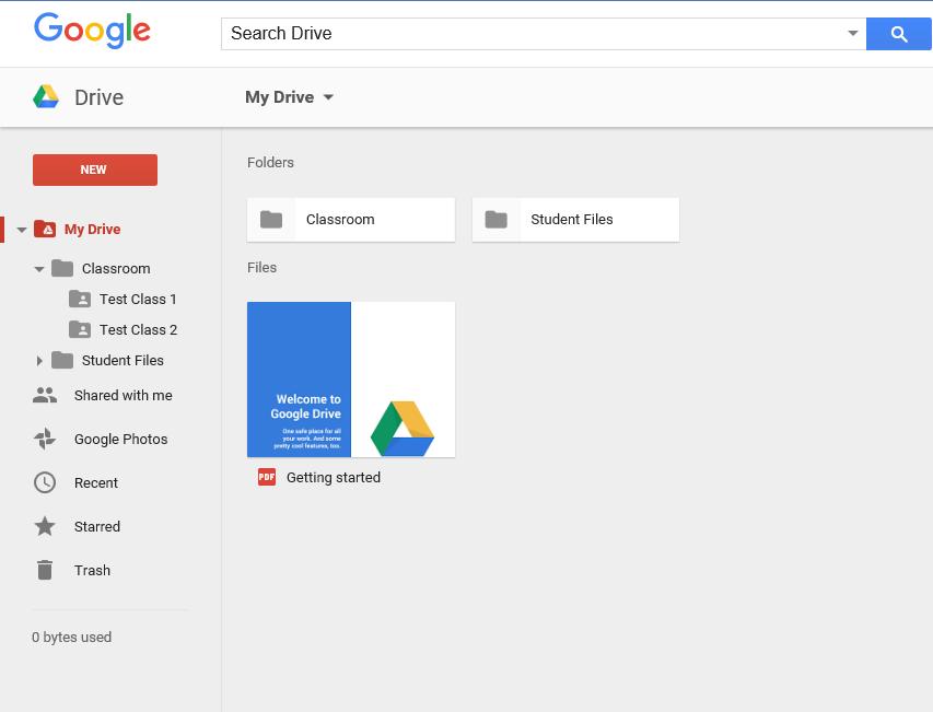 Teacher Step 3: How to create a Classroom file depository and give students READ ACCESS Navigate to drive.google.