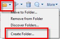 Create a New Mail Folder From your Inbox click the Folder action button and select Create