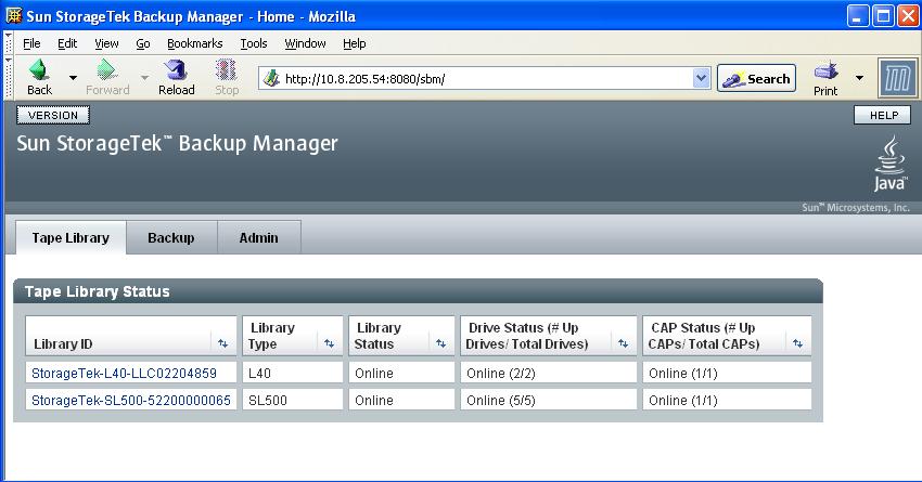 2. Enter the IP address of the SBM management server using this format: http://sbm-management-server:8080/sbm where sbm-management-server is the IP address of the machine where you installed the Sun