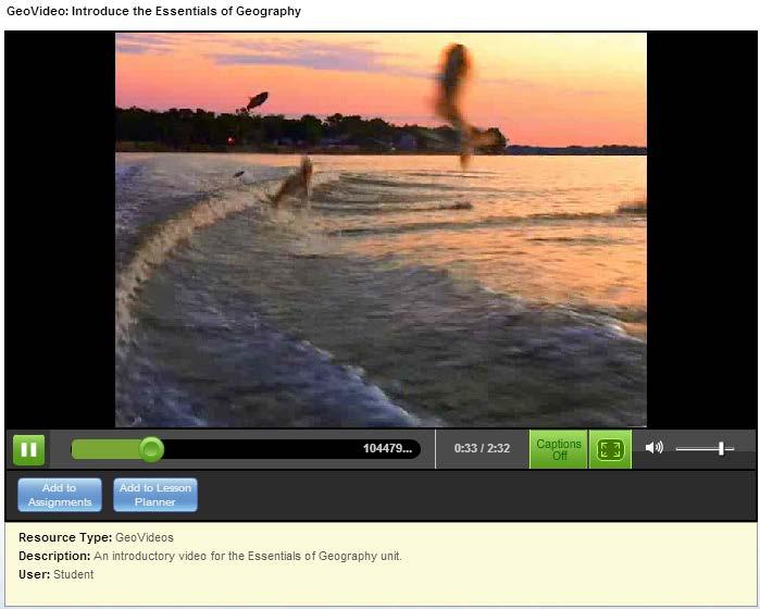 Audio and Videos When you open an audio or video resource page, it will begin to play automatically. a. Click pause to stop the audio or video. b. Move the slider to play the audio or video from another spot.