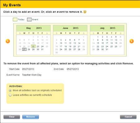 Click the day in the calendar on which you would like to schedule an event. 3. Confirm the start date. If your event will last more than one day, select an end date. 4. Input your event's name. 5.