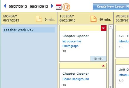 Removing an activity Clicking the red "x" at the top right corner of the activity block in the weekly view is the simplest way to remove it from your plan.
