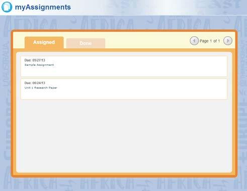 homepage. A list of current assignments will display.