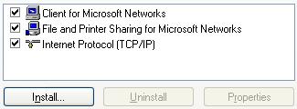 Step 3: Check the Client for Microsoft Networks, File and Printer Sharing for Microsoft Networks, and Internet Protocol (TCP/IP) are installed or