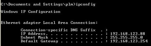 Then the following message should be found. Check the IP address, Subnet Mask, and Default Gateway addresses are same as previous settings.