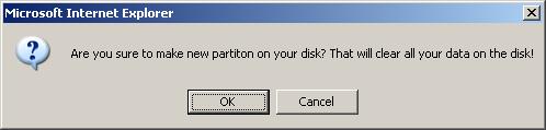 WARNING: The format process will erase all your data which has been stored in your hard disk drive. If you select Yes, the Network Storage would ask you one more time to confirm your decision.