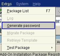 Generation of password To generate password, choose Generate password from the extra menus.