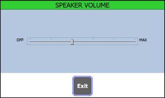 4 User Settings Module 4.2 Set Speaker Volume 1. From the User Settings screen, select Speaker Volume to set the speaker volume in the indicator. A slider bar appears. See Figure 4.4. Figure 4.4 Speaker Volume 2.