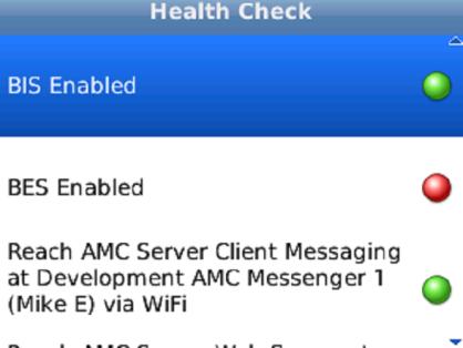 Reach AMC Hosted Client Messaging via WiFi This field monitors the connection between the Amcom Mobile Connect device and the Amcom Mobile