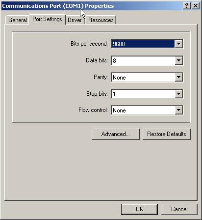 C-8 Set the serial port on Windows XP 1 From the Start menu, choose Settings and then Control Panel. 2 From the Control Panel, choose the System icon.