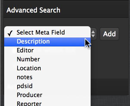 That will add the chosen metadata field to the Advanced Search option. Repeat if more metadata fields need to be searched.