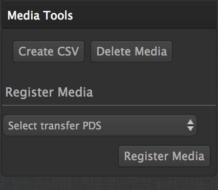 Media tools The Media Tools section has several functions: The Create CSV button will create a CSV file with the metadata of the clips selected.