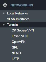 TUNNELS CP SECURE VPN Configured, deployed, and managed from the cloud, CP Secure VPN delivers a virtual private data network that minimizes both cost and complexity.