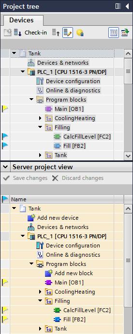 2.4 Working in the server project view You cannot mark and check-in all objects in the local session.