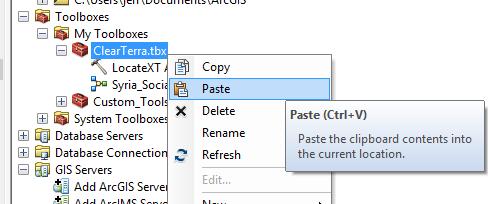 In the Catalog window, browse to the LocateXT install directory (typically C:\Program