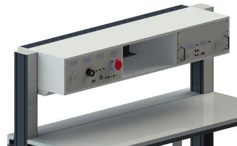 The device panels and modules are simply connected to the sockets in the rear side of the multimedia support.