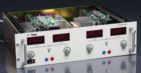 From output voltage 20A switchable sense lines for 4 wire measurement. Output on high-current jacks.