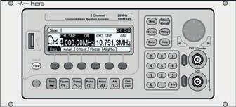 102 19" Cassette 56TE 372.655.102 19" Insertion 3HE 19 FUNCTION GENERATOR 20MHZ LC USB Two channel function generator (arbitrary waveform generator) with frequency counter and USB interface.