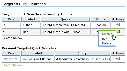Finding Files Targeted Quick Searches Page Targeted quick searches specify which metadata fields to search when text is entered into the quick search field, and any additional criteria to be run when