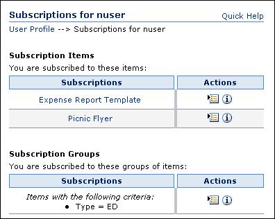 Working with Files Unsubscribing from a Content Item Use the following procedure to unsubscribe from a file: 1. Open the My Content Server tray (page 4-20) and select My Subscriptions.