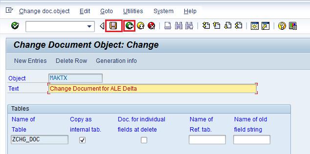 Also check the check box copy as internal table and click on Insert Entries.