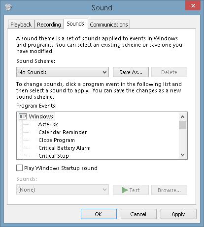 Windows Setup Disable Windows Notification Sounds Windows notification sounds (such as a "ding" when an alert window appears) can interfere with DAW audio.