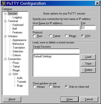 Command Line Interface Ethernet Port Connection PuTTY is a free secure shell (SSH) software client for Windows and UNIX platforms.