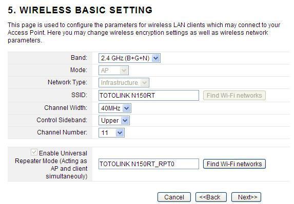 4. Wireless Basic Setting interface is also different with the Router mode. See below: 5.