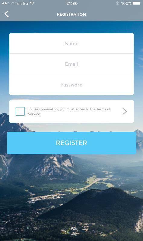 Sonnen Smartphone Apps Registration To register simply