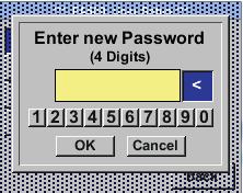 It is possible to define a password. The required password length is 4 digits.