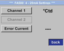 Operation 19.3.6 4-20mA Settings 4-20mA To make changes, first select a menu with button and confirm selection by pressing OK.
