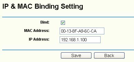 To add/modify an IP & MAC binding entry: Step 1: Click Add New /Modify shown in Figure 4-49, you will see a new screen shown in Figure 4-50.