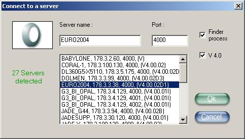 A dialog box appears giving a list of all servers connected to the local area network: Figure 21.