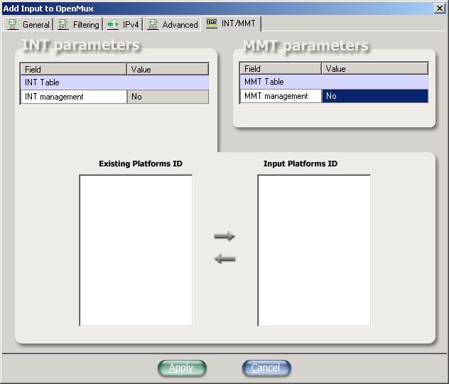 3.5.4 INT/RCS Parameters The fifth tab gives access to the INT/RCS parameters: Figure 28.