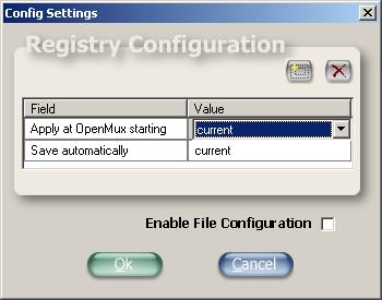 3.8 Registry Configuration The saving of an server configuration (inputs, outputs and multiplexer) can be configured from a client machine.
