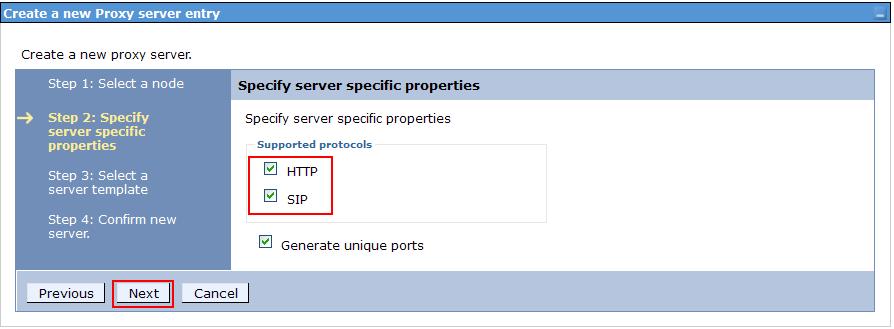 Select both HTTP and SIP as supported protocols and make