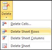 Deleting Columns Select the column(s) you wish to delete. Locate the Cells area of the Home ribbon.