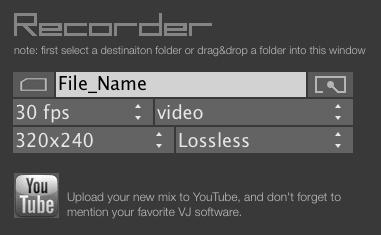 Recorder Note: you must select a destination folder first before start recording. Click on the folder icon or drag and drop a folder into the recorder window.