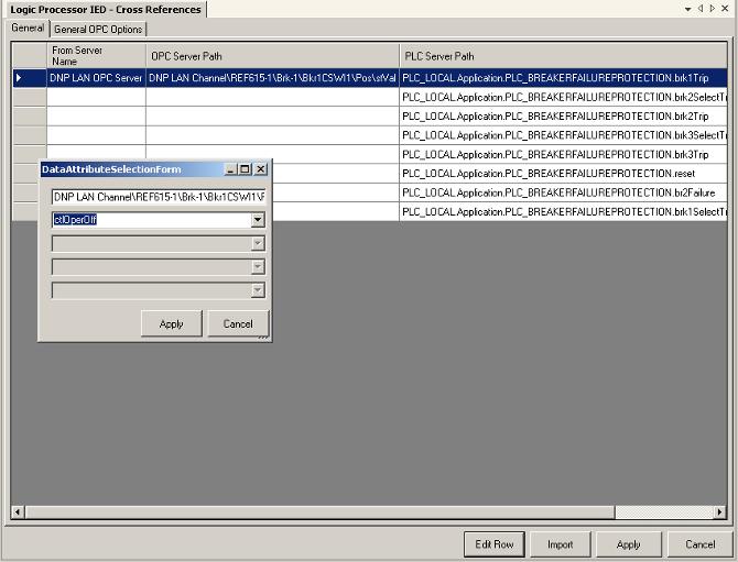 1MRS756738 Station Automation COM600 3.4 Figure 4.9-2 Cross references tool Editor_Row.bmp 6.