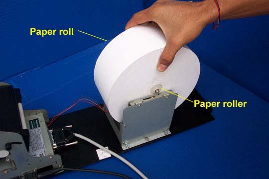 PRINTER PAPER INSTALLATION 6 Use thermal paper, make sure that the end of the paper roll is even 1 7 Insert the paper