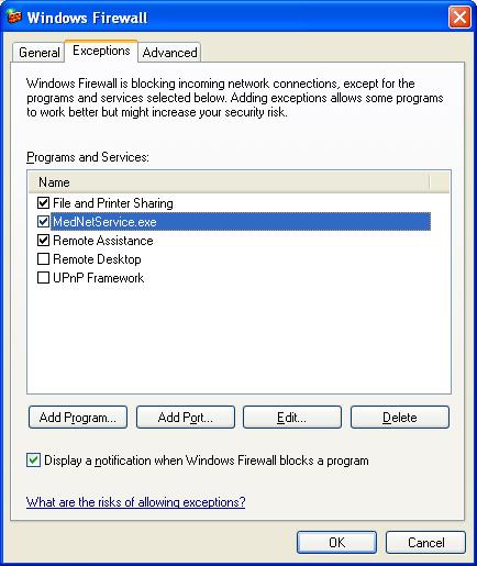 to the service. To do this, select the MedNetService option and then click Edit... The screen shown in Figure 8-5 will appear.