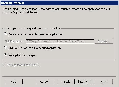 7) Select No application changes and click Finish 8) Close the