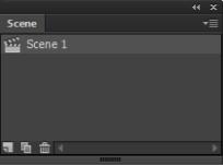 Scene Panel allows you to manage and name your scenes Rename a scene Duplicate a scene Add a scene Delete a scene Reorder scenes New scenes can be created with new content.