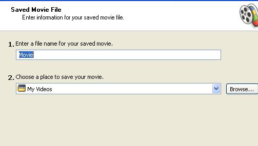 In the next window you will be asked to name your file and choose the folder where to save the
