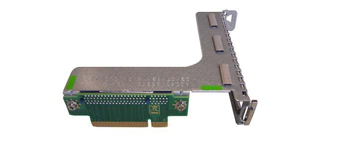 Figure 117: Installing the riser card - example full height riser module Insert the riser card (1). Fasten the riser card with two screws (2).